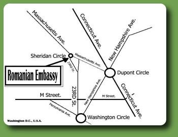 Romanian Embassy Demonstration Map
